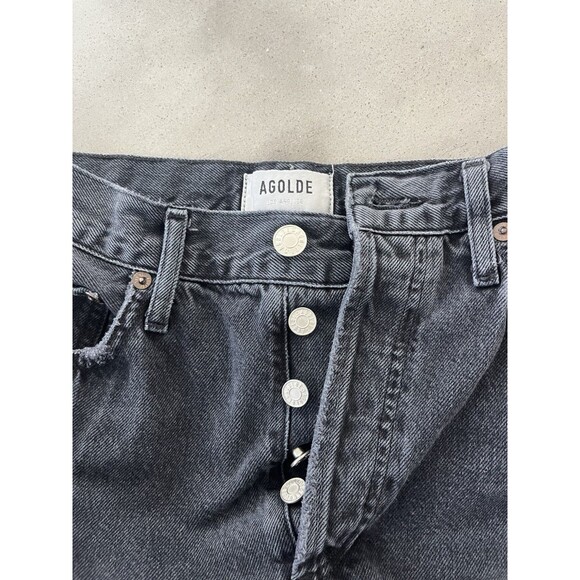 AGOLDE Riley High Rise Straight Crop Jeans Ripped Button Fly 25” Inseam Size 26 - Picture 9 of 9